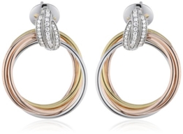 Joop Damen-Ohrstecker 925 Sterling Silber Zirkonia Embrace 3.1 cm weiß JPER90300B000