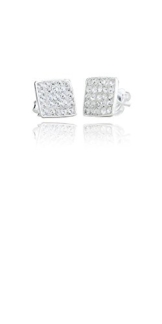Karisma Ohrstecker Silber 925 Mit Swarovski Elements Unisex Weiss 8mm