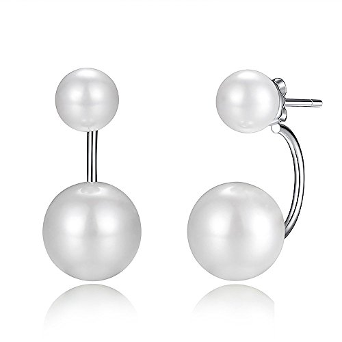 Kim Johanson Damen Doppel Perlenohrringe „Dream“ 925 Sterling Silber mit Süßwasser Perlen Ohrstecker Perle inkl. Geschenkverpackung