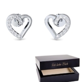 Kleine Ohrstecker Herz Ohrstecker Silberohrstecker – inkl. Luxusetui mit Gravur „Ich liebe Dich“ + – Zirkonia Herz Ohrringe Ohr Stecker Ohr Ringe Silber Zirkonia FF136-14 SS925