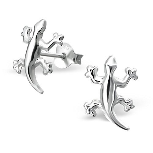 Kleine Paar Ohrstecker, Sterling-Silber 925, Motiv Eidechse Ohrringe