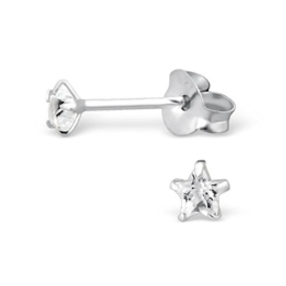 Kleine Strasssteine kuenliche Diamant Stern-Form Ohrringe-Ohrstecker aus Sterling-Silber, 3 mm