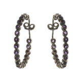 Künstler Schmuck Silber Ohrringe für Frauen Amethyst Edelstein