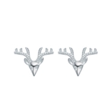 Lackingone Hirschkopf Ohrstecker Weihnachten Ohrringe 925 Sterling Silber Weihnachtenschmuck