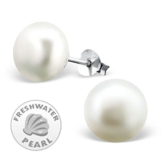 Laimons Damen-Ohrstecker Damenschmuck Perle Süßwasserzuchtperle weiß 12mm Sterling Silber 925
