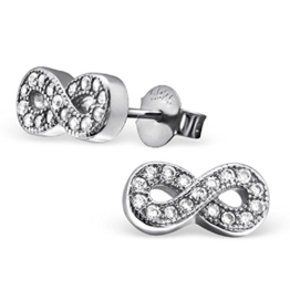 Laimons Damen-Ohrstecker Damenschmuck Unendlichkeit Symbol mit Zirkonia Sterling Silber 925