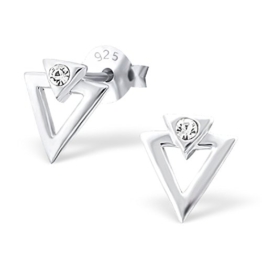 Laimons Damen-Ohrstecker Dreieck mit Zirkonia glanz Sterling Silber 925