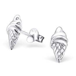 Laimons Damen-Ohrstecker Eis-Tüte glanz Sterling Silber 925