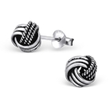 Laimons Damen-Ohrstecker Knoten oxidiert Sterling Silber 925