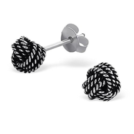 Laimons Damen-Ohrstecker Knoten oxidiert Sterling Silber 925