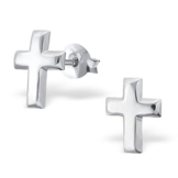Laimons Damen-Ohrstecker Kreuz Design Matt Sterling Silber 925