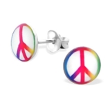Laimons Damen-Ohrstecker Peace Design Platte Sterling Silber 925