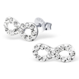 Laimons Damen-Ohrstecker Unendlichkeit Symbol mit glitzer Sterling Silber 925
