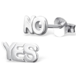 Laimons Damen-Ohrstecker YES NO glanz Sterling Silber 925