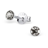 Laimons Damen-Ohrstecker Zirkonia rund grau Sterling Silber 925