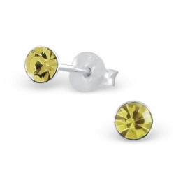 Laimons Damen-Ohrstecker Zirkonia rund hell grün Sterling Silber 925