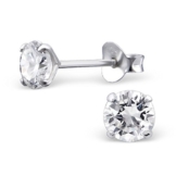 Laimons Damen-Ohrstecker rund Zirkonia weiß Sterling Silber 925