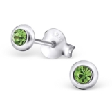 Laimons Damen-Ohrstecker runden Design mit glitzer grün Sterling Silber 925