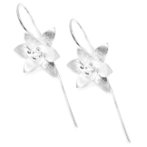 Lange Süchtig Sterling Silber Daffodil Drop Ohrringe