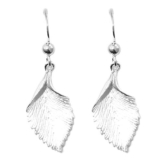 Leaf Ohrringe in Sterling Silber mit gebürstetem Finish
