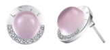 Liebe Gravierte-Ohrstecker – 925 Sterling Silber – Rosenquarz mit Echtheitszertifikat