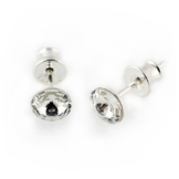 LillyMarie Damen-Ohrstecker Silber 925, original Swarovski Elements klar rund, 6 mm, mit Schmuckbox