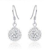 Lily Jewellery Shamballa Stil S925 Silber Ohrringe Discokugel für Damen
