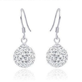 Lily Jewellery Shamballa Stil S925 Silber Ohrringe Discokugel für Damen
