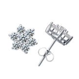 MARENJA Silber-Weihnachtsgeschenke-Damen Ohrstecker „Schnee, Schnee“ 925 Sterling Silber Zirkonia Klar Ohrringe Stecker