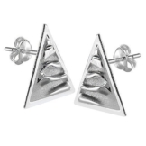 MATERIA Ohrstecker Dreieck 925 Sterling Silber satiniert 18x16mm – Damen Ohrringe Stecker inkl. Box #SO-184