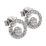 Mailando Ohrstecker Ohrringe, 925 Sterling Silber, rhodiniert, mit eingefassten Zirkonia Steinen