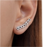 Minimalistisch paar Silber 925 handgemachte Ohr Stulpe Ohrringe, ohrstift ohrringe, ohrklemme, Ohrmanschetten für Damen, ear cuff moderne Ohrringe von Emmanuela