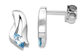 Miore Damen Ohrstecker 925 Sterling Silber Blau Topas Zirkonia MSAE001E