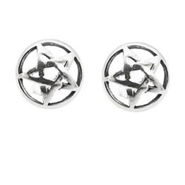 Mit Anhänger Pentagramm 925er Sterlingsilber Stud Ohrringe/Schmuck