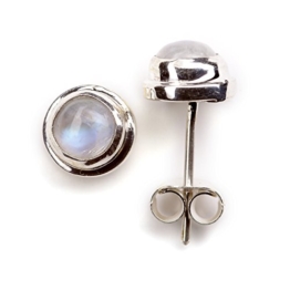 Mondstein Ohrring 925 Silber edler Steinschmuck Ohrstecker Paar Ohrschmuck