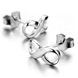 MunkiMix 925 Sterling Silber 925 Spikes Ohrringe Unendlichkeit Symbol 8 Einzigartig Poliert Damen