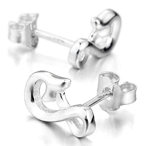 MunkiMix 925 Sterling Silber 925 Spikes Ohrringe Unendlichkeit Symbol Einzigartig Poliert