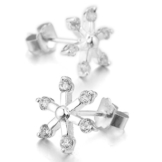 MunkiMix 925 Sterling Silber Gestüt Stecker Ohrringe Ohrstecker Ohrhänger CZ Zirkon Zirkonia Silber Schneeflocke Charm Charme Elegant