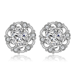 NYKKOLA Schöne Fashion Classic massiv 925 Silber Ohrstecker Ohrringe, Geschenkidee