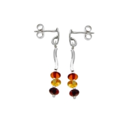 Nature d’Ambre Damen-Ohrringe Silber Bernstein 3130425