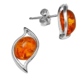 Nature d’Ambre Damen-Ohrringe Silber Bernstein 3130799RH