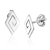 Nenalina Silber Damen-Ohrringe Ohrstecker mit glänzenden Oberflächen, 324027-000