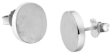 Nenalina Silber Damen-Ohrringe Ohrstecker rund mit gebürsteten Oberflächen, 324403-390