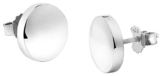 Nenalina Silber Damen-Ohrringe Ohrstecker rund mit glänzenden Oberflächen, 324403-090