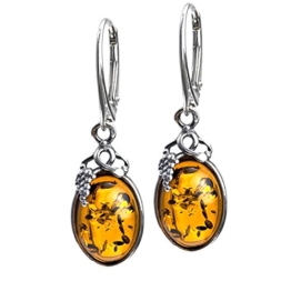 Noda Damen-Ohrstecker Sterling-Silber 925 Bernstein
