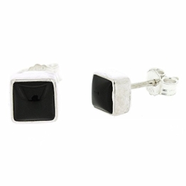 Nova Silver Damen Ohrringe Bemine Onyx, quadratische Ohrstecker