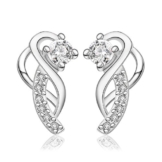 Nykkola Ohrringe echt 925 Sterlingsilber versilbert, Modeschmuck, klassisch-schöne Kristall-Ohrstecker