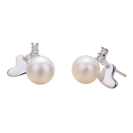 OCEANA & SP 925 Sterling Silber mit Natural Pearl Ohrstecker