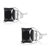 Ohr-Stecker Ohrringe 925er Silber Schmuck, Eckig Zirkonia Schwarz | 3 – 8 mm