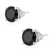Ohr-Stecker Ohrringe 925er Silber Schmuck, Zirkonia Schwarz | 3 – 6 mm
